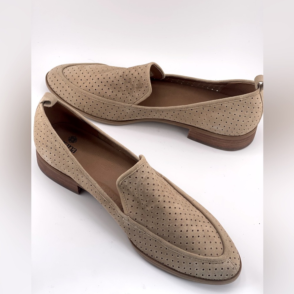 Susina Suede Loafer - Tan. Size 9